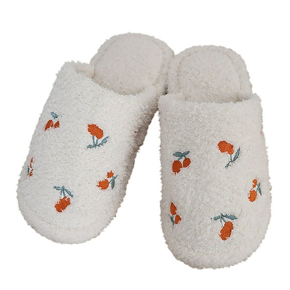 Vedolay Women Slippers Cozy Warm Winter Slip On House Shoes Winter Warm Shoes Orange,39