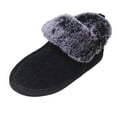 thumbnail image 1 of Vedolay Women Slippers Men Cute Fuzzy House Slippers Non-Slip Bedroom Indoor Slippers Black,39, 1 of 5