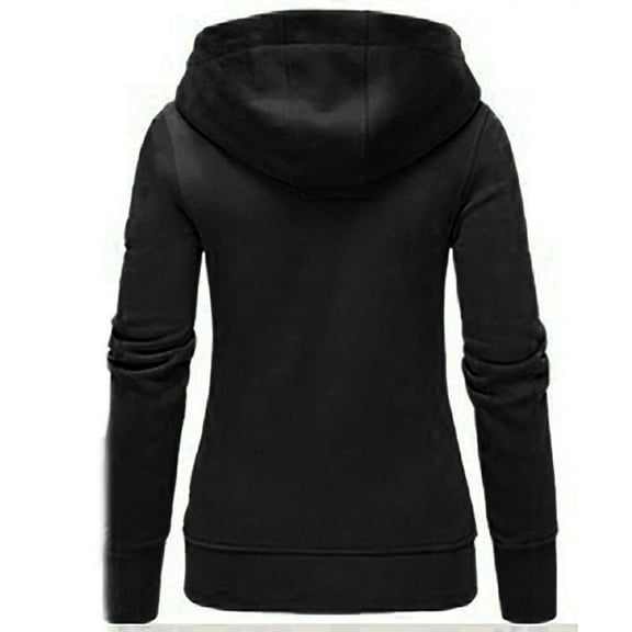 Vedolay Women Sports Active Sweatshirt Fashion 2023 Crew Neck Pocket Long Sleeve Tunic Plus Shirt Zip up Hoodie Y2k Black,M