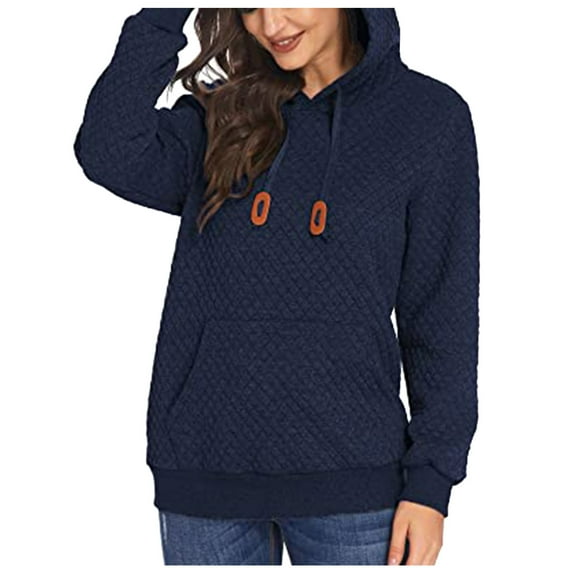 Vedolay Women Sports Active Sweatshirt Fashion 2023 Solid Color Long Sleeve Women Hoodie Sweater Zip up Jacket Blue,S