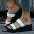 thumbnail image 1 of Vedolay Women Summer Sandal Women's Summer Dressy Platform Sandals, Casual Comfort Low Wedge Heels,White 9, 1 of 5