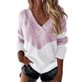 thumbnail image 1 of Vedolay Women Sweater Knit Sweater for Women Oversized Pullover Tops Pink,L, 1 of 5
