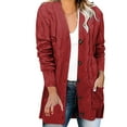 thumbnail image 1 of Vedolay Women Sweater Slim Fit Shawl Collar Cardigan Sweater Red,M, 1 of 4