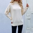 thumbnail image 1 of Vedolay Women Sweater Women's Crew Neck Long Sleeve Pullover Sweater Casual Loose Fall Tops,Beige S, 1 of 5