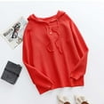 thumbnail image 1 of Vedolay Women Sweater Women's Lightweight Sweaters Long Sleeve Crew Neck Color Block Striped Pullover Tops,Red S, 1 of 4