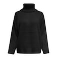 thumbnail image 1 of Vedolay Women Sweater Women's Neck 2023 Fall Oversized Sweater Casual Ribbed Knit Pullover Top,Black L, 1 of 5