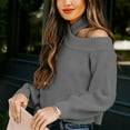 thumbnail image 1 of Vedolay Women Sweater Women's Pullover Sweater V Neck Long Sleeve Solid Knit Tops Casual Fall Sweater,Gray M, 1 of 5