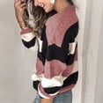 thumbnail image 1 of Vedolay Women Sweater Womens Fall Sweaters 2023 Knitted V-Neck Collared Pullover Long Sleeve Top,Pink XXL, 1 of 3