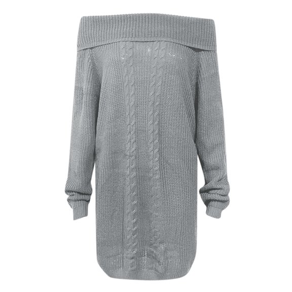 Vedolay Women Sweater Womens Fashion Fall Sweaters Ruffle Neck Knit Pullover Cute Tops,Gray XL