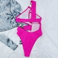 thumbnail image 1 of Vedolay Women Swimsuits One Piece Swimsuit for Women Bathing Suit V Neck O-Ring Back Cutout Solid Color Adjustable Straps,Hot Pink S, 1 of 5