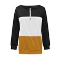 thumbnail image 1 of Vedolay Women T Shirts Fashion Women's Casual Hoodies Long Sleeve Solid Lightweight Pullover Tops Loose Sweatshirt,Yellow S, 1 of 3
