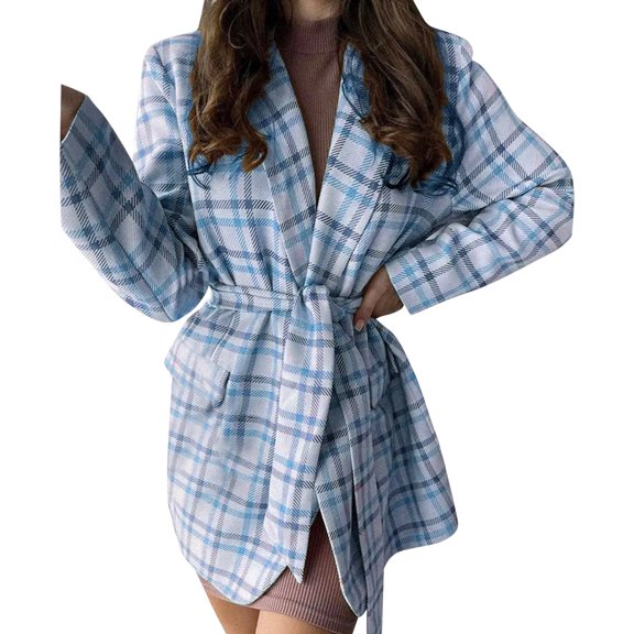 Vedolay Women Tops Long Sleeve Tunic Casual Work 3/4 Sleeve Light Jacket Blue,S