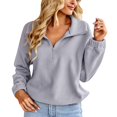 thumbnail image 1 of Vedolay Women Tops Long Sleeve Tunic Long Sleeve Button Down Blazer Jacket Cardigan Grey,M, 1 of 5