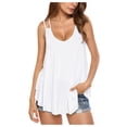 thumbnail image 1 of Vedolay Women Tops Plus Size Tank Tops for Women Summer Sleeveless Henley T-Shirts Tops Casual Button Down Tunics Shirts,White S, 1 of 5
