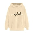 thumbnail image 1 of Vedolay Women Tops Women's Oversized Half Zip Sweatshirt Crewneck Long Sleeve Pullover Hoodie Clothes,Beige L, 1 of 4