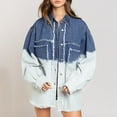 thumbnail image 1 of Vedolay Women Tops Womens Casual Distressed Ripped Fringe Cropped Button Down Jean Coat,Blue M, 1 of 5