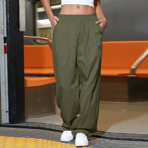 Vedolay Women Pants For Work Women's Leisure Pants with Pockets High Waisted Flare Casual Crop Pants,AG M