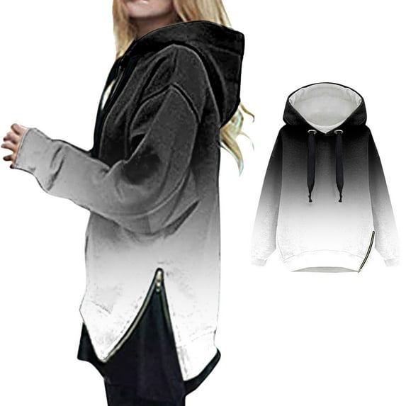 Vedolay Women's 2023 Basic Long Sleeve Hoodies Relaxed Fitted Sweatshirts Oversized Pullover Tops with Pocket,Black L