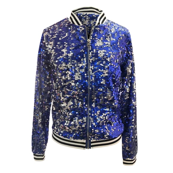 Vedolay Women's 2023 Coat Casual Jackets for Women Fashion Basic Long Sleeve Lightweight Cropped Casual Jacket,Blue M