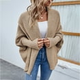 thumbnail image 1 of Vedolay Women's 2023 Coat Women's Distresse Oversized Stretch Button Up Cropped Casual Jacket,Khaki S, 1 of 5