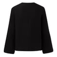 thumbnail image 1 of Vedolay Women's 2023 Fall Casual Oversized Lapel Collar V Neck Long Sleeve Pullover Sweaters,Black M, 1 of 4