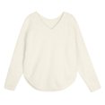 thumbnail image 1 of Vedolay Women's 2023 Tops Women Crewneck Long Sleeve Striped Color Block Loose Knit Pullover Sweater,White One Size, 1 of 3