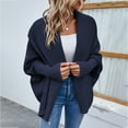 thumbnail image 1 of Vedolay Women's 2023 Tops Womens Button Down Long Sleeve Casual Jacket Coat With Pockets,Navy M, 1 of 5