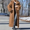 thumbnail image 1 of Vedolay Women's 2023 Tops Womens Oversized Lapel Button Up Long Sleeve Classic Casual Jacket,Brown XL, 1 of 3