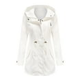 thumbnail image 1 of Vedolay Women's Anorak Zip Up Windproof Anorak Jackets Overcoat Thicken Long Coat White,XL, 1 of 3