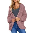 thumbnail image 1 of Vedolay Women's Cardigan Sweater Button Down Knitwear Long Sleeve Soft Basic Knit Cardigan Sweater Pink,One Size, 1 of 4
