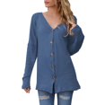 thumbnail image 1 of Vedolay Women's Cardigan Sweater Long Sleeve Open Front Loose Sweaters Coat 2023 Blue,L, 1 of 5