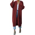 thumbnail image 1 of Vedolay Women's Cardigan Sweater Open-Front Cardigan Coat Solid Color Coats for Women Red,S, 1 of 5