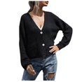 thumbnail image 1 of Vedolay Women's Cardigan Sweaters Long Sleeve Button Down Knit Coat Outwear with Pockets 2023 Black,L, 1 of 5