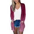 thumbnail image 1 of Vedolay Women's Cardigan Sweaters Long Sleeve Cardigan Sweaters Open Front Button Down Loose Sweaters Red,S, 1 of 4