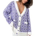 thumbnail image 1 of Vedolay Women's Cardigan Sweaters Long Sleeve Open Front Knit with Pockets Purple,S, 1 of 5