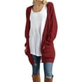 thumbnail image 1 of Vedolay Women's Cardigan Sweaters Open Front Cardigan Coats Soft Coat Fall 2023 Red,S, 1 of 5