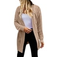 thumbnail image 1 of Vedolay Women's Cardigan Sweaters Open Front Knit Coat Shrugs for Women Khaki,L, 1 of 5