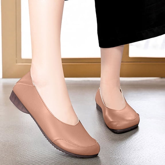 Vedolay Women's Casual Shoes Ladies Slip-On Platform Loafers Casual Comfortable Fashion Shoes,Black 8.5