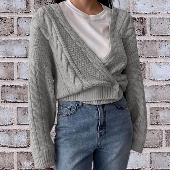 Vedolay Women's Casual jackets Clothes for Women Double Open Front Casual Jacket Suit with Pocket,Gray One Size