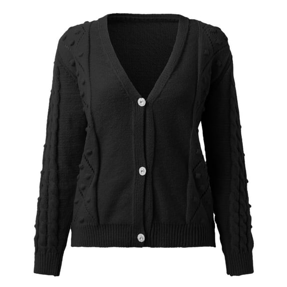 Vedolay Women's Casual jackets Women's Autumn Coats Solid Color Long Sleeve Casual Jacket Outerwear,Black XXL