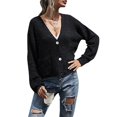 thumbnail image 1 of Vedolay Women's Casual jackets Womens Casual Office Long Sleeve Open Front with Button Suit Jacket,Black S, 1 of 4
