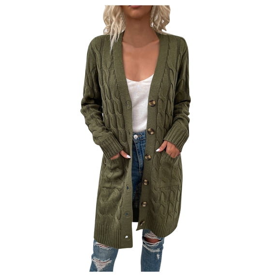 Vedolay Women's Casual jackets Womens Slim Fit Button Down Long Sleeve Fashion Casual Jackets,Army Green M