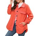 thumbnail image 1 of Vedolay Women's Cropped Cardigan Cropped Cardigan Open Front Button Down Loose Blazer Jacket Coat Red,XL, 1 of 4