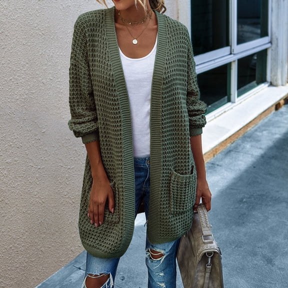 Vedolay Women's Fall Coat Womens Casual Jacket Casual Long Sleeve Casual Jacket with Pockets,Green XL