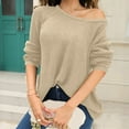 thumbnail image 1 of Vedolay Women's Fall Tops Oversized Sweaters for Women Crewneck Long Sleeve Knit Warm Pullover Sweater,Beige L, 1 of 4