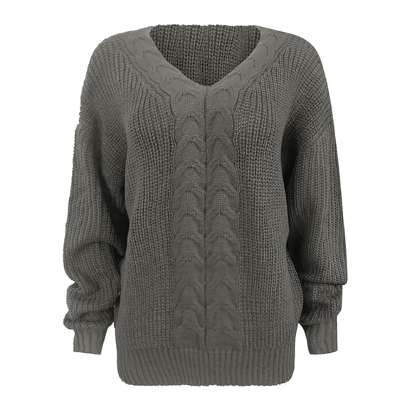 Vedolay Women's Fall Tops Women's 2023 Fall Casual Sweaters Batwing Long Sleeve Crew Neck Knit Pullover Tops,Gray S