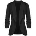 thumbnail image 1 of Vedolay Women's Fall Tops Womens Casual Jacket Oversized Casual Distresse Mid Long Casual Jacket,Black 3XL, 1 of 4