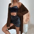 thumbnail image 1 of Vedolay Women's Fall Tops Womens Cropped Coat Casual Open Front Crop Casual Jackets,Coffee One Size, 1 of 5