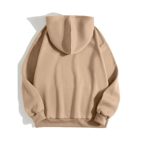 Vedolay Women's Fashion Hoodies Women's 2023 Half Zip Sweatshirts Cropped Hoodies Pullover Sweaters Fall Winter,Khaki L