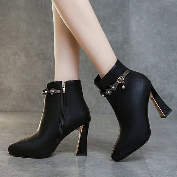 Vedolay Women's High Heels Women's Platform High Heels,Two Band Wedge High Heels with Adjustable Ankle Strap,Black 7